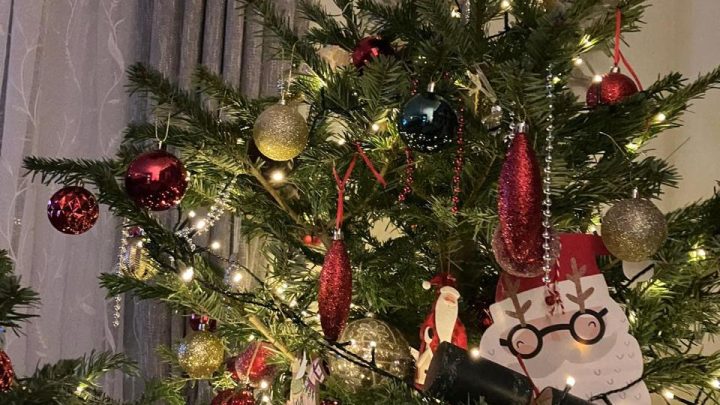 Festive decorations at Blackfirs Farmhouse during a Christmas stay